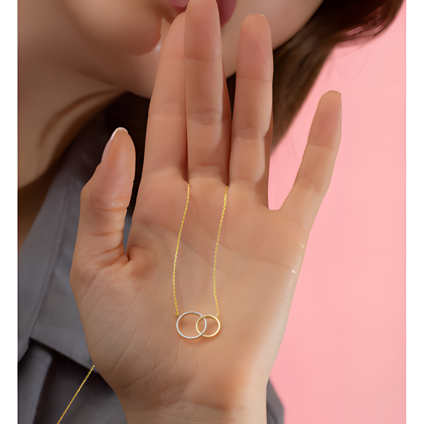 Eternal Connection of Life Golden Necklace