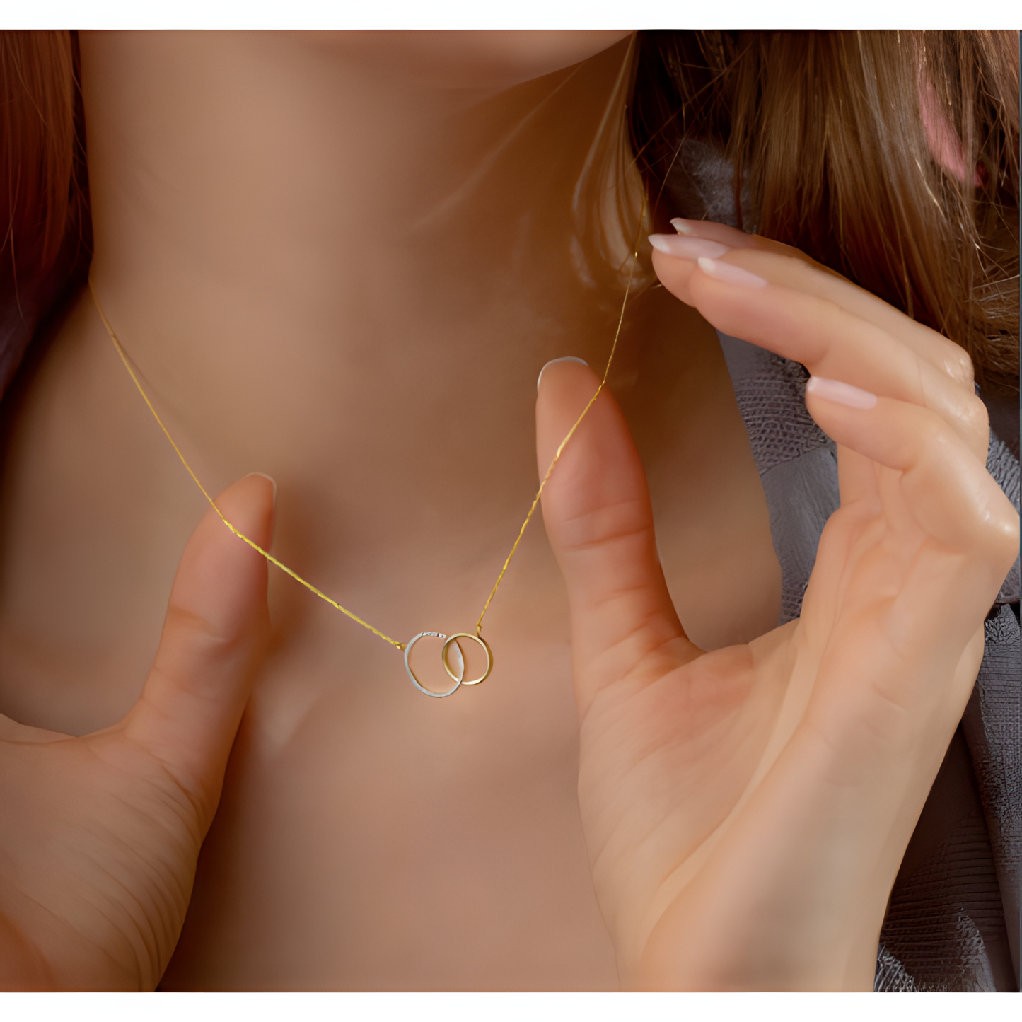 Eternal Connection of Life Golden Necklace