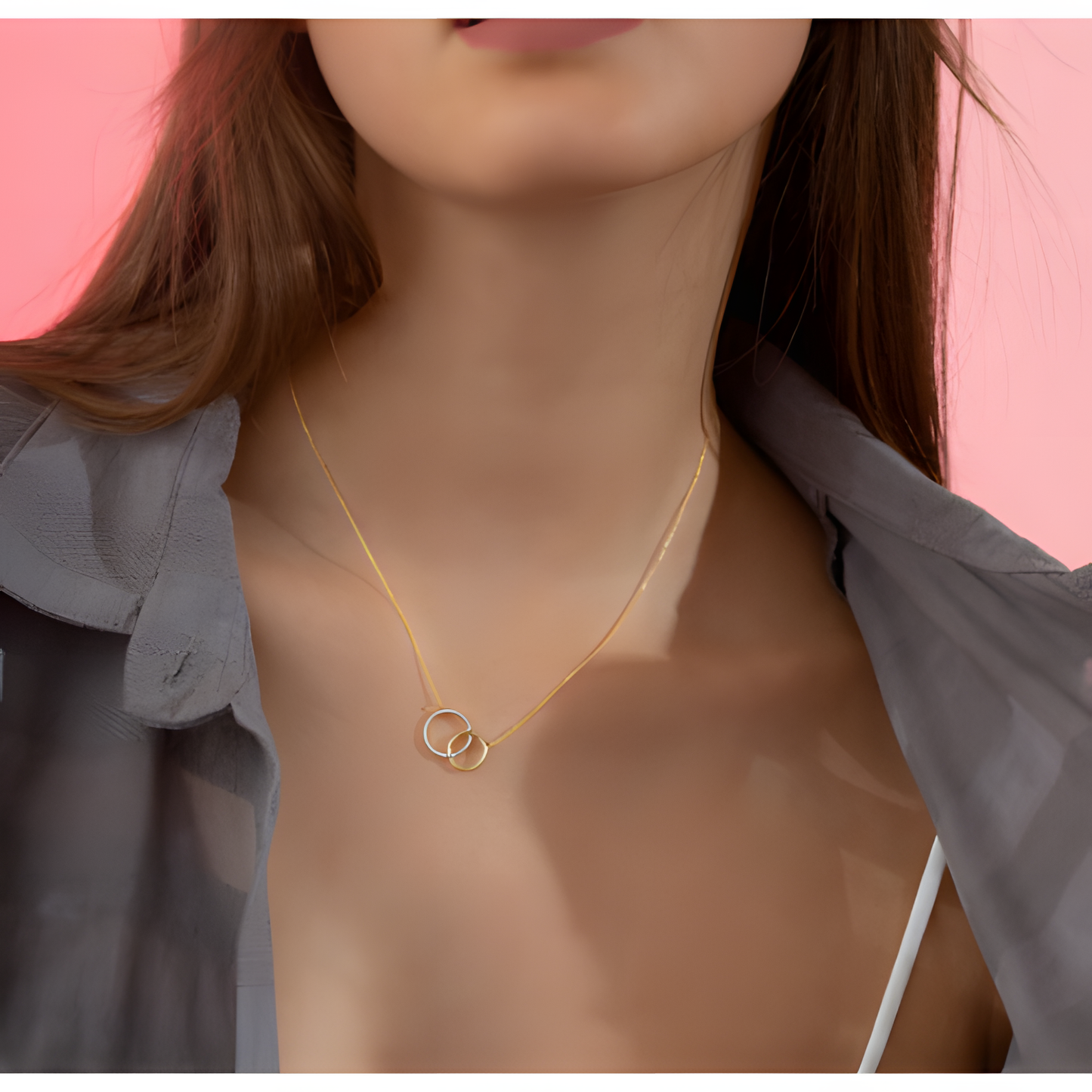 Eternal Connection of Life Golden Necklace