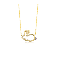 Charming Playful Rabbit Golden Necklace