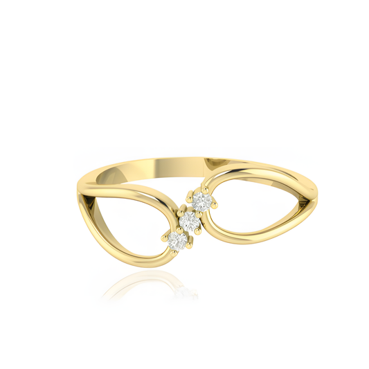 Zircon Holding Love Golden Ring