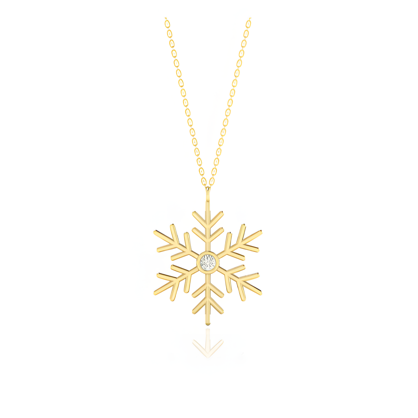 Snowflake Sparkle Golden Necklace