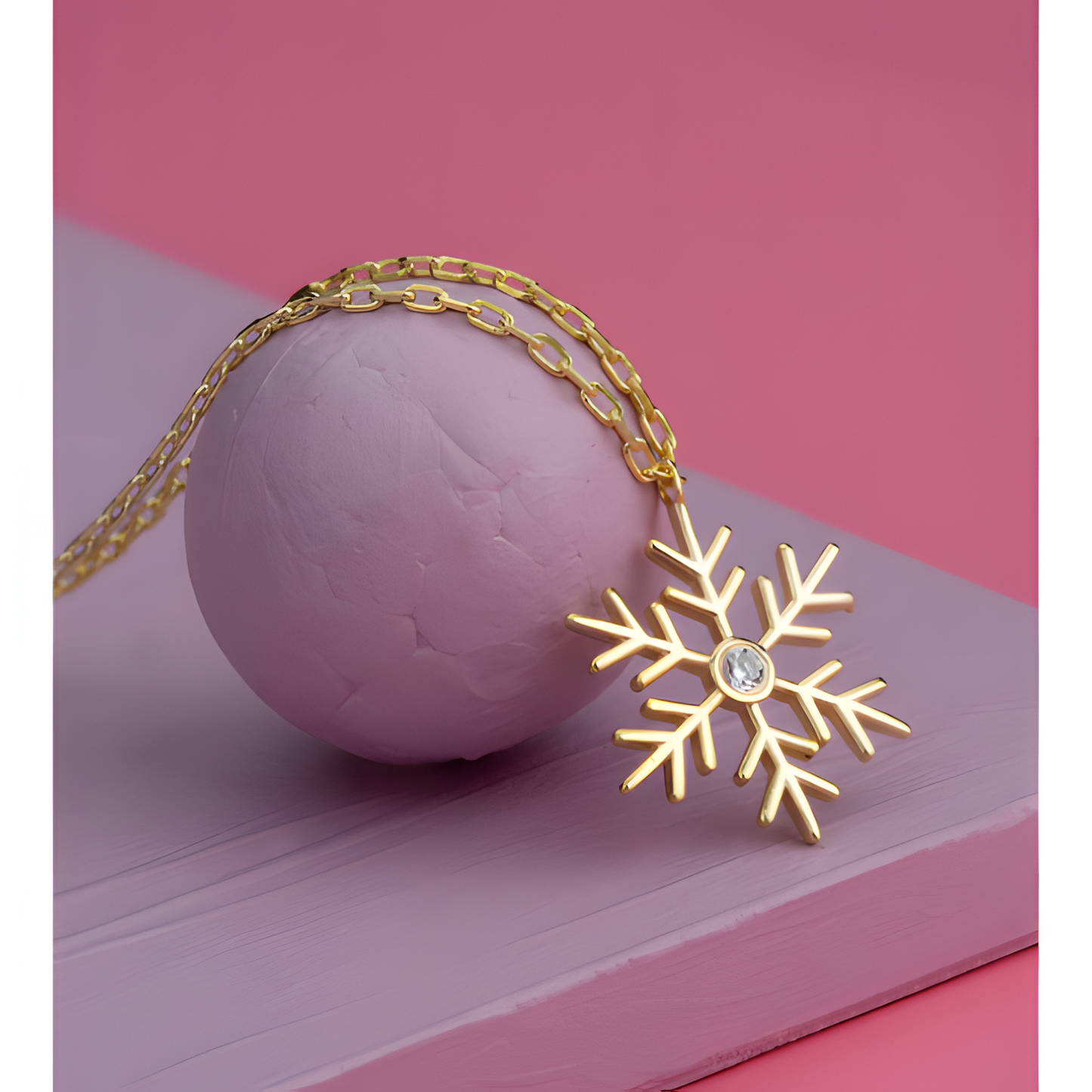Snowflake Sparkle Golden Necklace