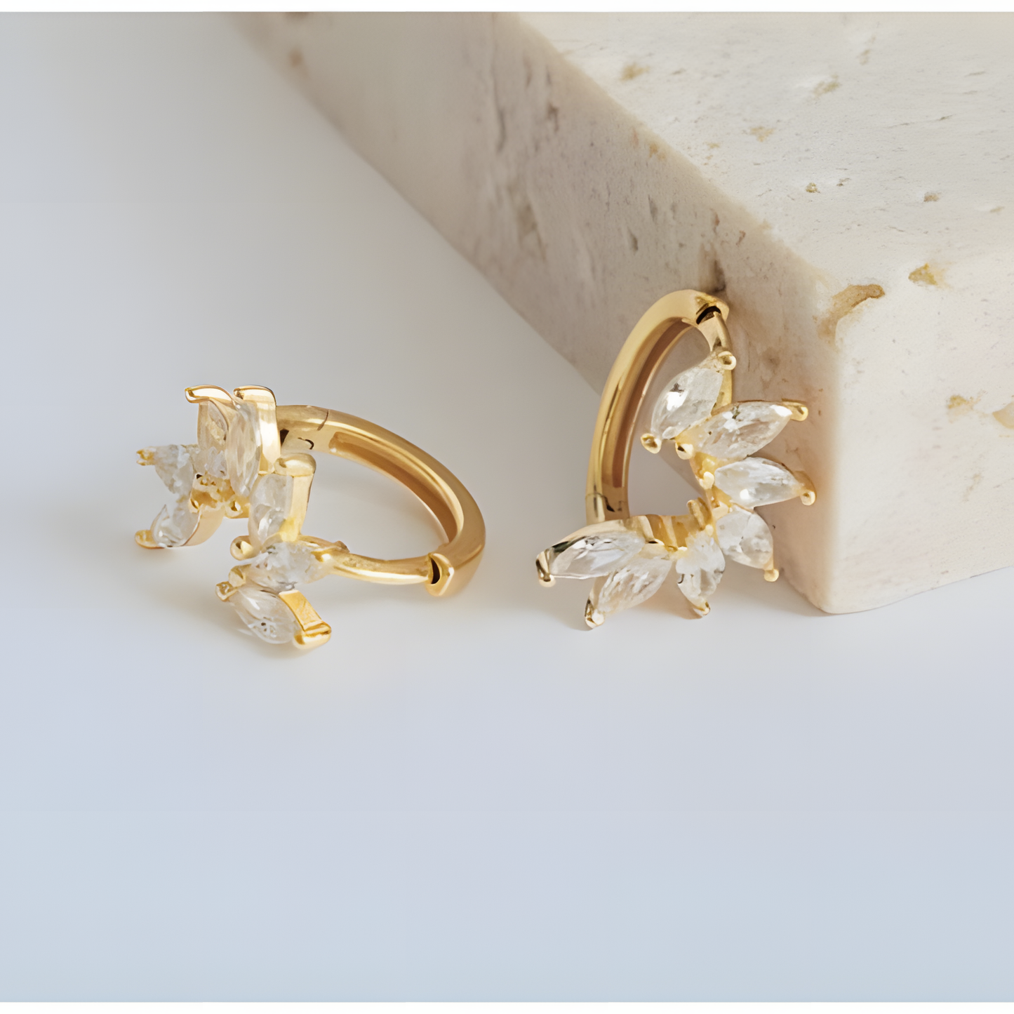 Delicate Floral Hoop Earrings