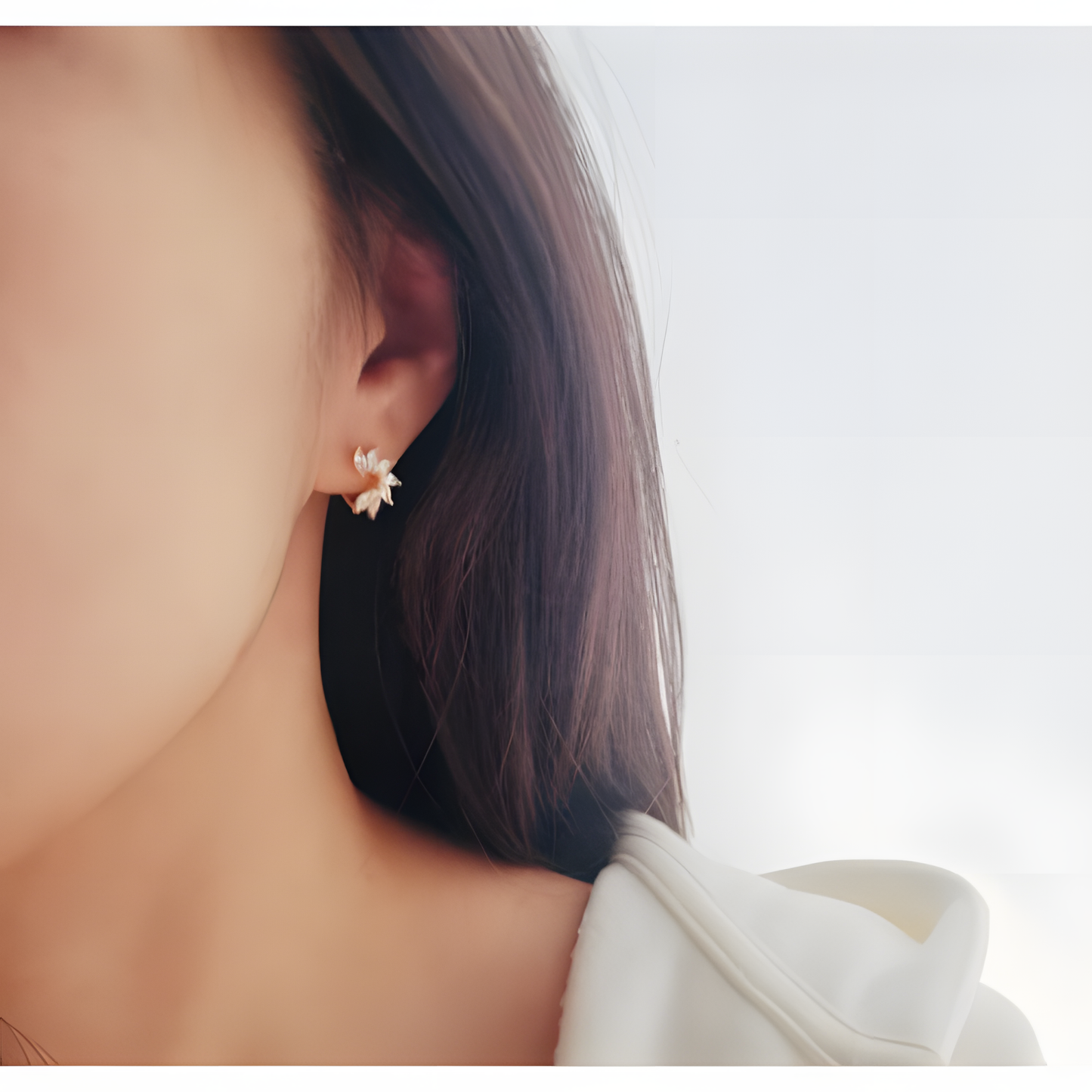 Delicate Floral Hoop Earrings