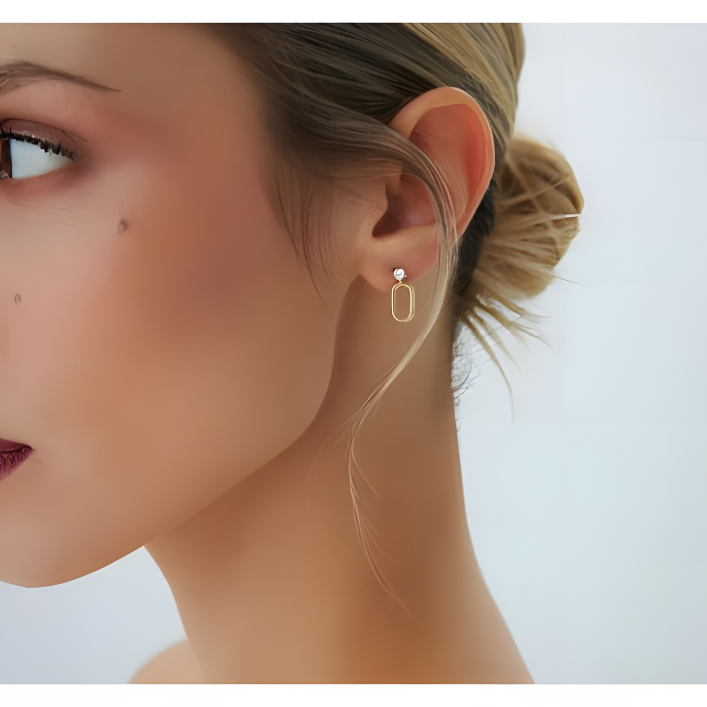 Sparkling Zircon Chain Drop Sterling Silver Gold Earrings