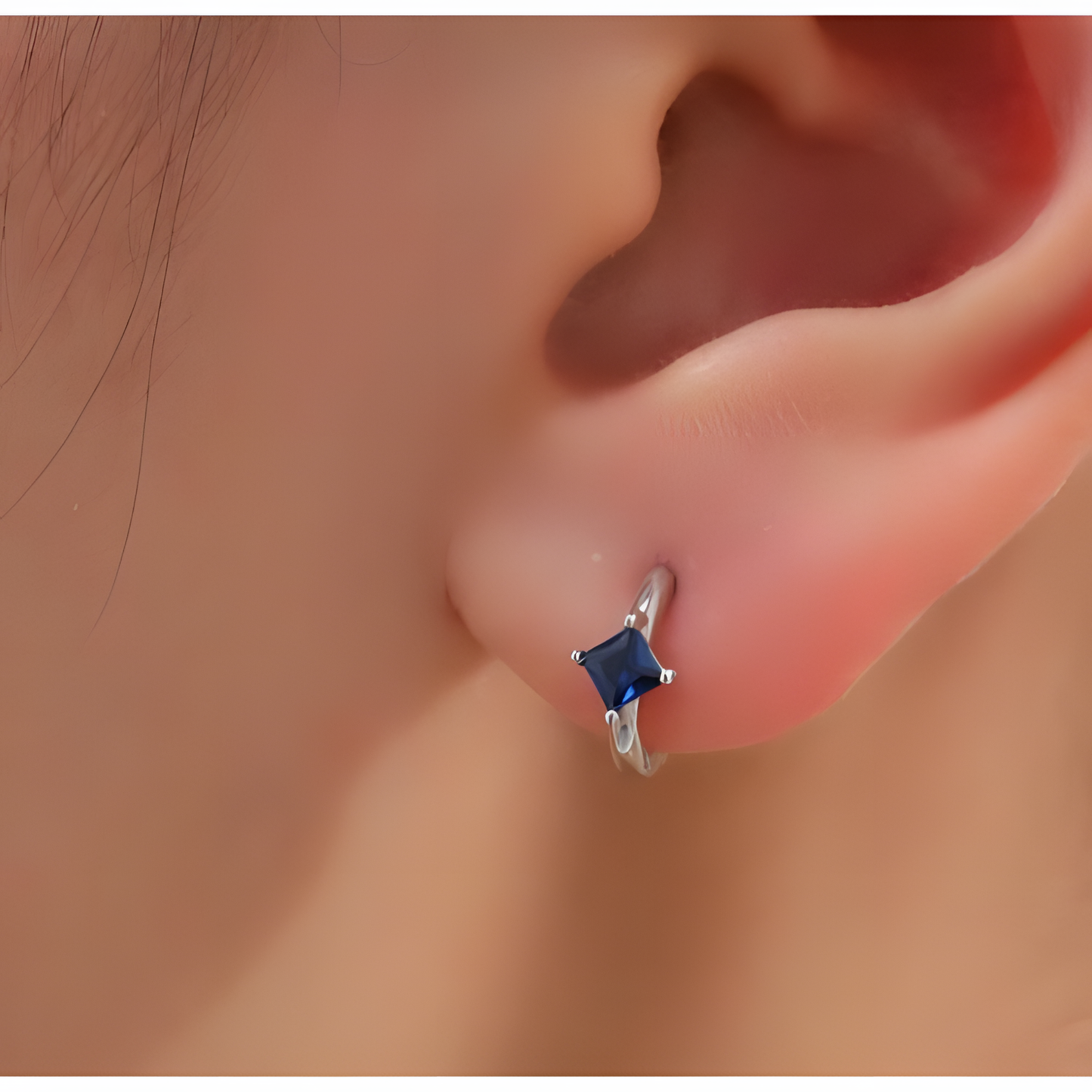 Ocean's Embrace Blue Zircon Hoops