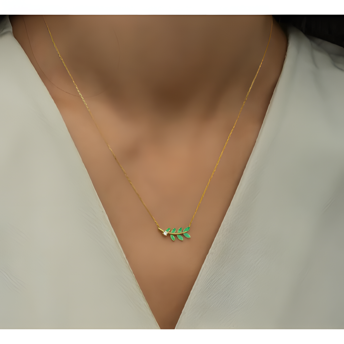 Leafy Serenity Golden Necklace