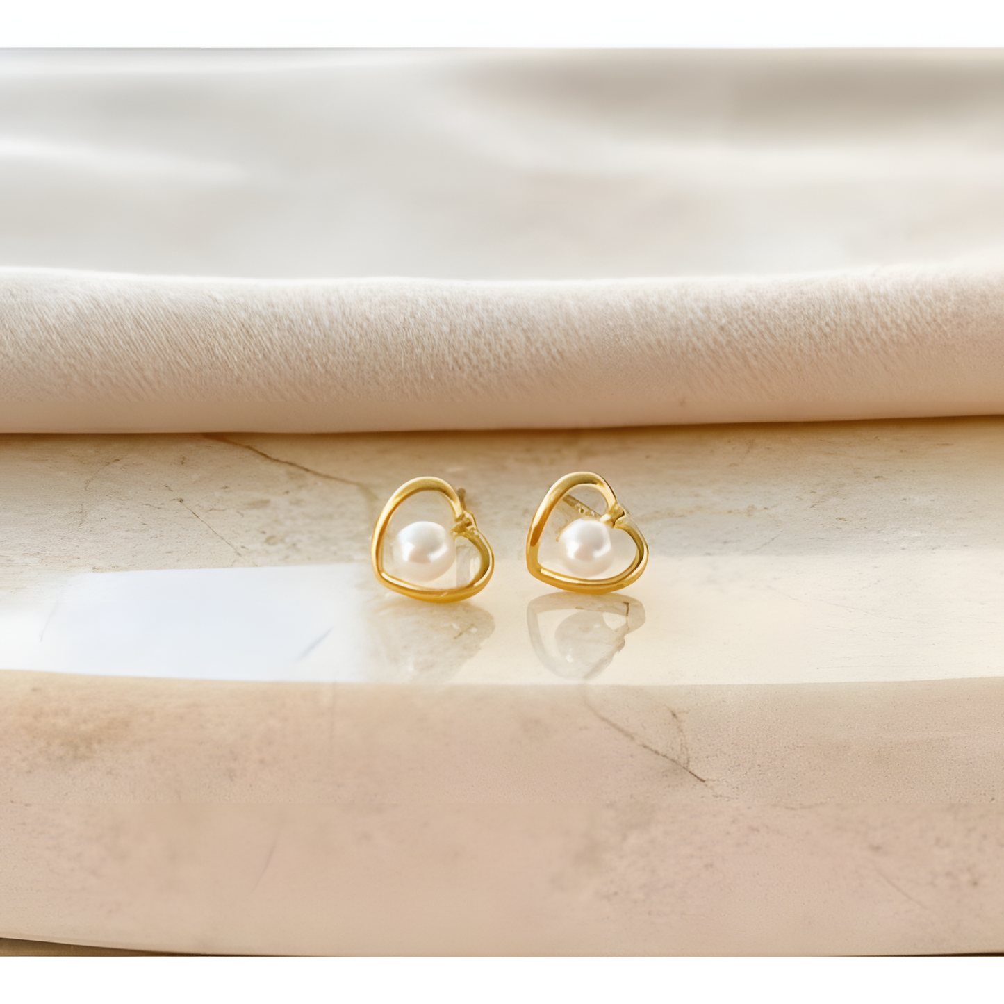 Sweetheart Pearl Stud Earrings