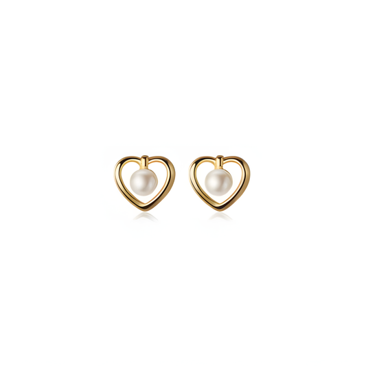 Sweetheart Pearl Stud Earrings