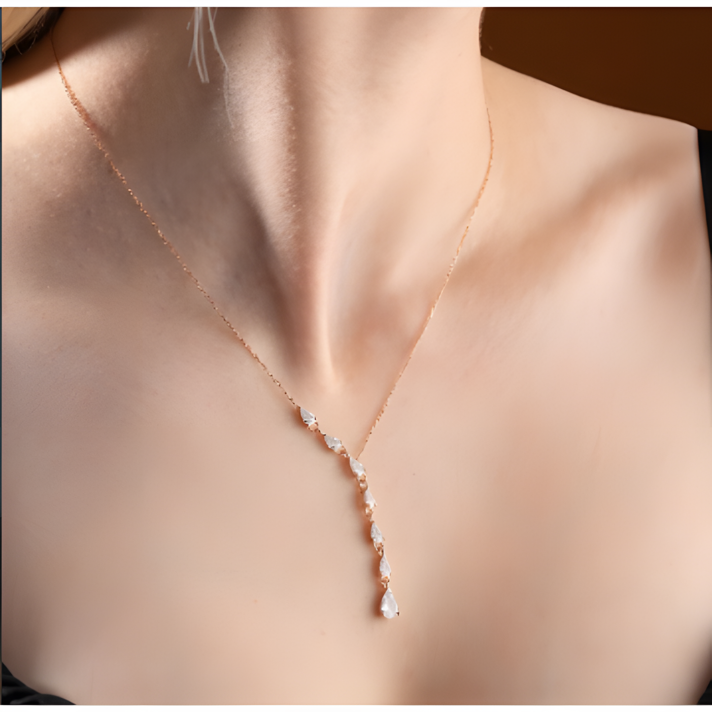 Elegant Tears Golden Necklace