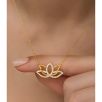 Lotus Embrace Serenity Golden Necklace